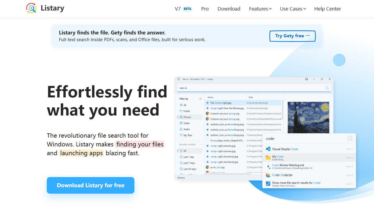 Listary - Windows极速文件搜索与应用启动效率工具