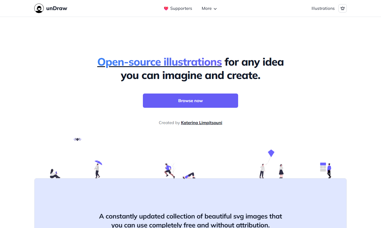 unDraw - 精美开源免费可商用SVG矢量插画库