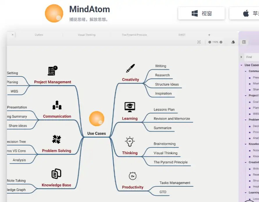 MindAtom-免费的免费极简思维导图与多标签编辑软件