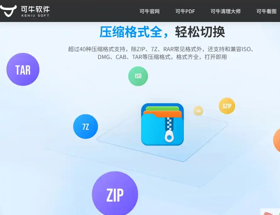 可牛压缩-免费的免费多格式文件压缩与快速解压工具