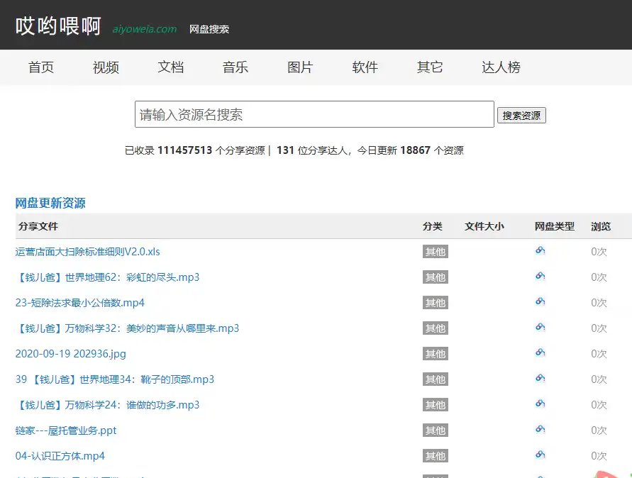哎哟喂啊-免费的免费网盘资源搜索工具