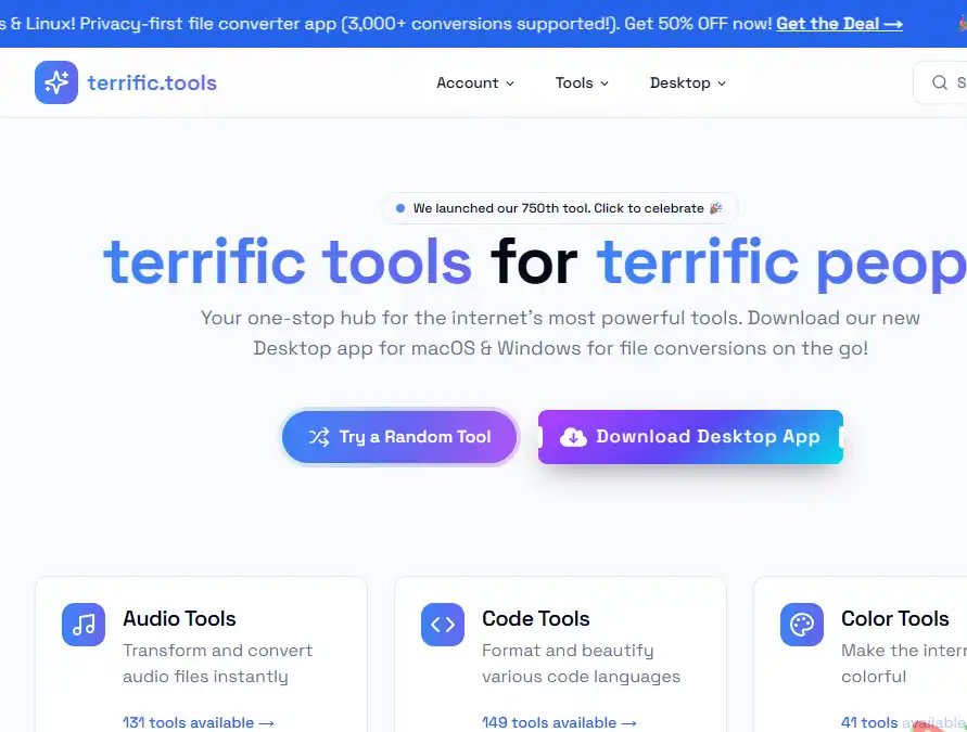 Terrific Tools-免费的多类型在线工具集合与文件处理