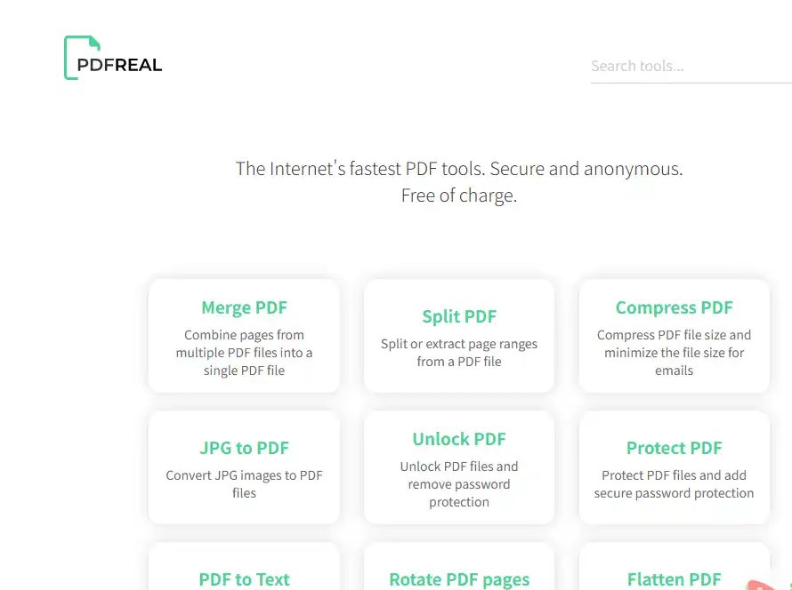 PDFReal-免费的免费在线 PDF 编辑与文件转换工具