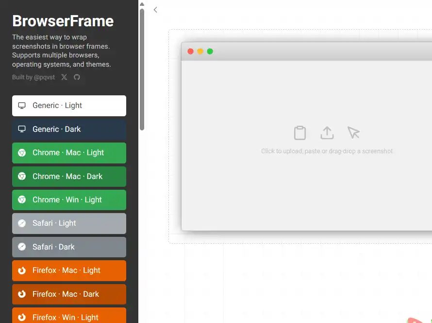 BrowserFrame-免费的免费在线截图美化与浏览器外壳生成工具