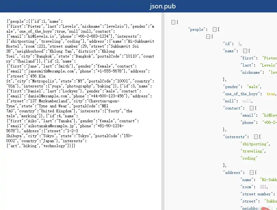 JSON.pub-值得收藏的JSON数据查看与格式化工具