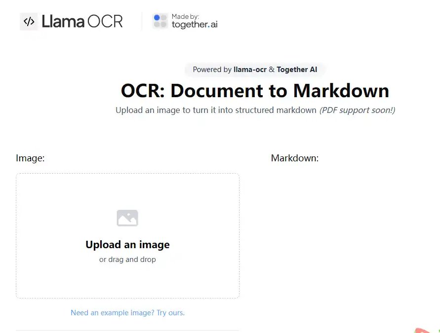LlamaOCR-免费的免费在线OCR图片转Markdown工具